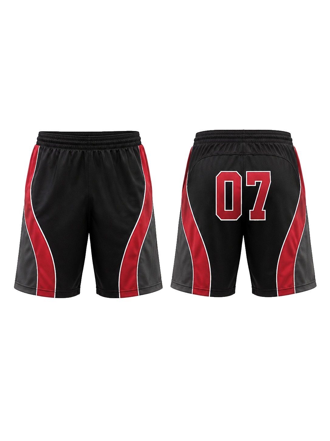 Custom Casual Shorts Black Red Shorts manufactured by Velnox Wear