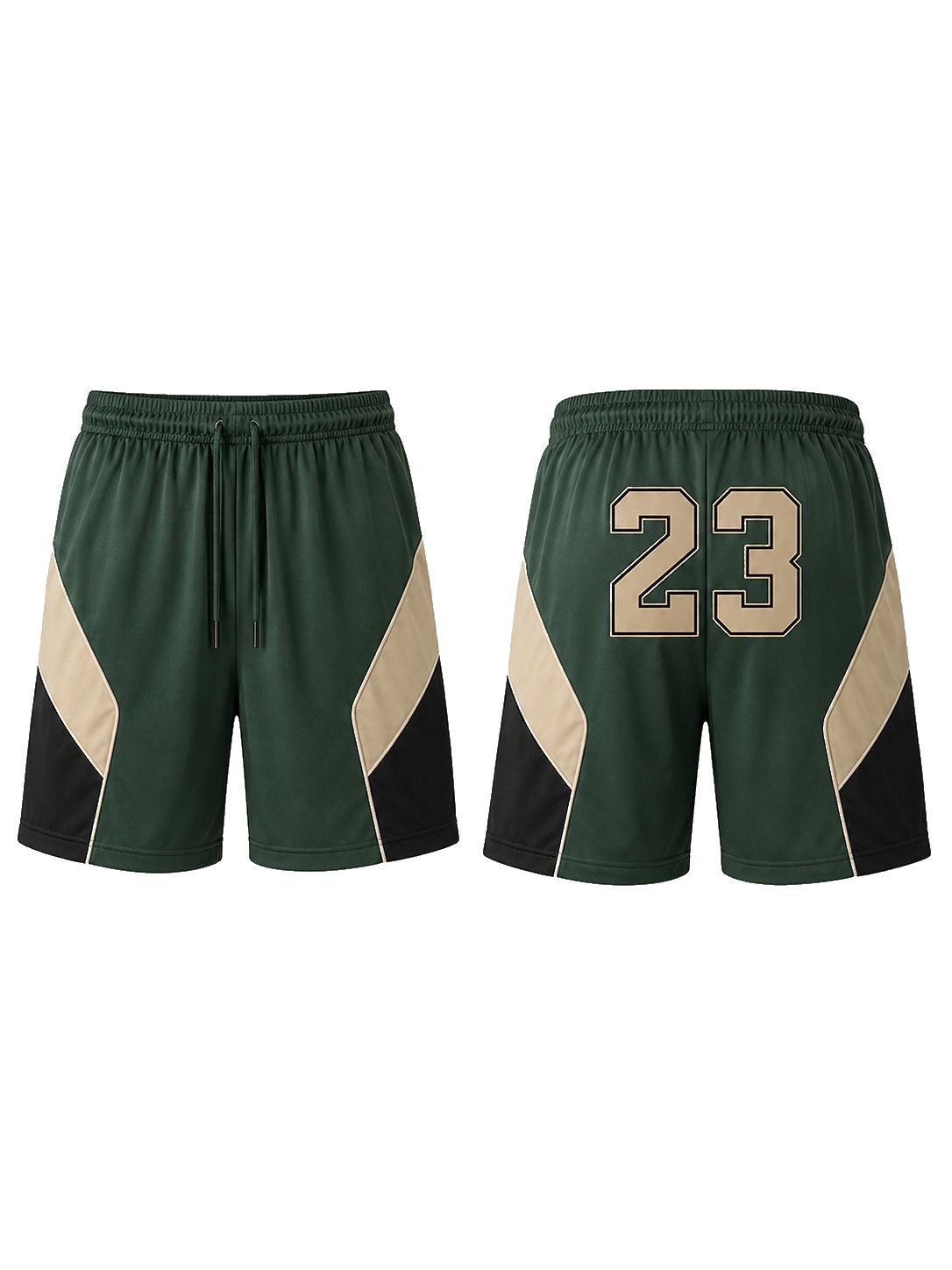 Custom Casual Shorts Green Beige Shorts manufactured by Velnox Wear