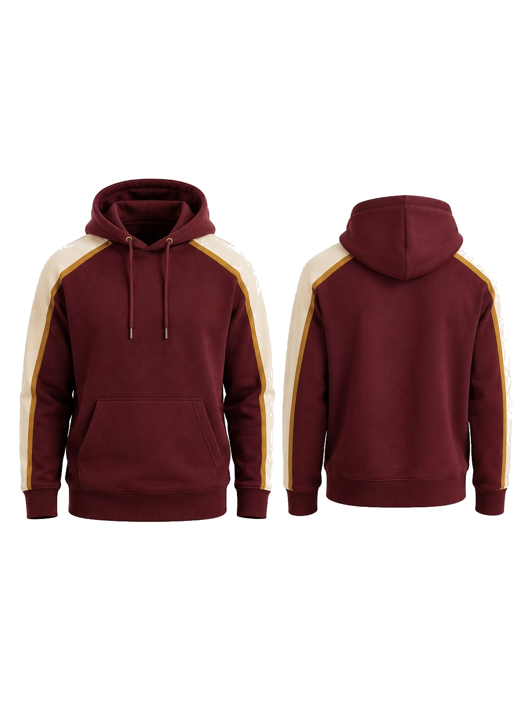 Custom Hoodies Burgundy Cream Gold Hoodie manufactured by Velnox Wear