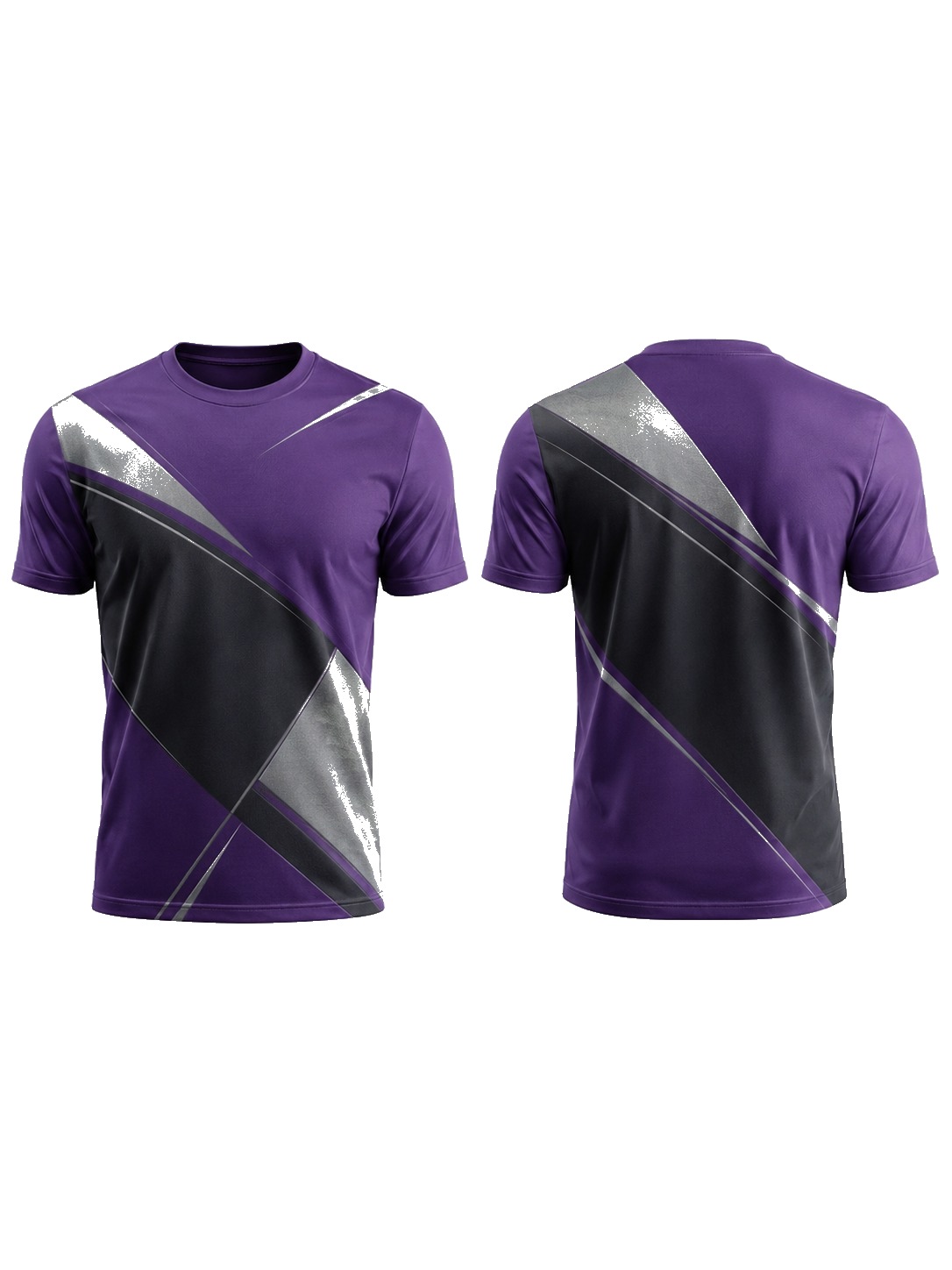 Custom T-Shirts Purple Black Silver T-Shirt manufactured by Velnox Wear