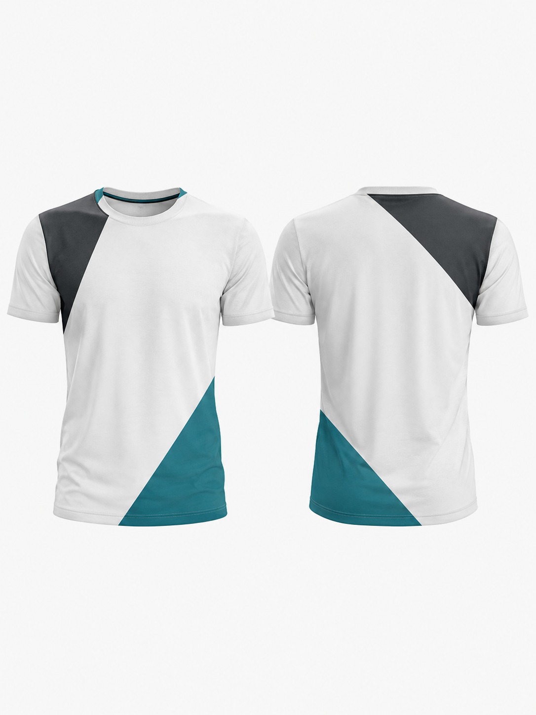 Custom T-Shirts White Teal Charcoal T-Shirt manufactured by Velnox Wear