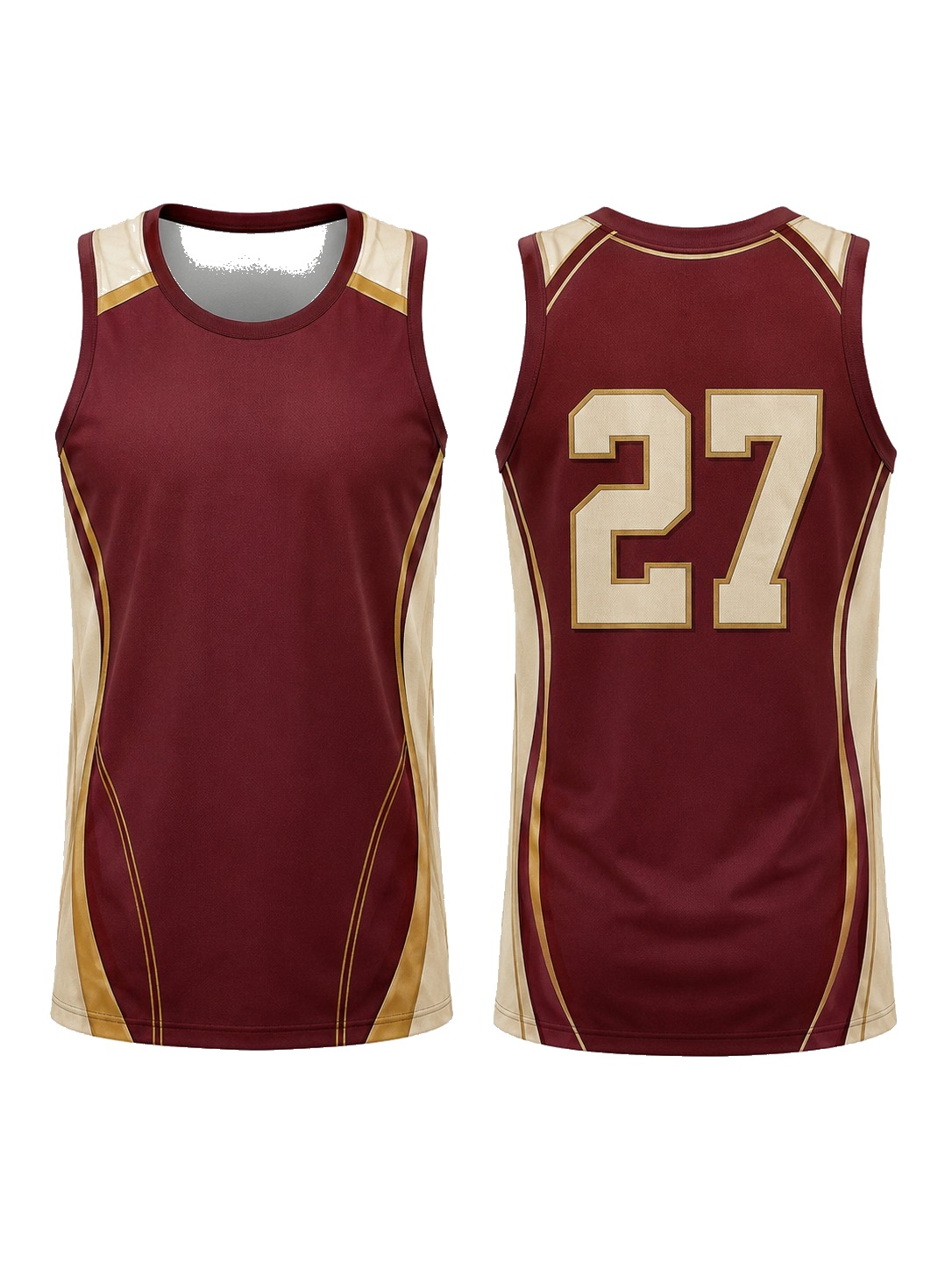 Custom Tank Tops Maroon Cream Tank Top manufactured by Velnox Wear