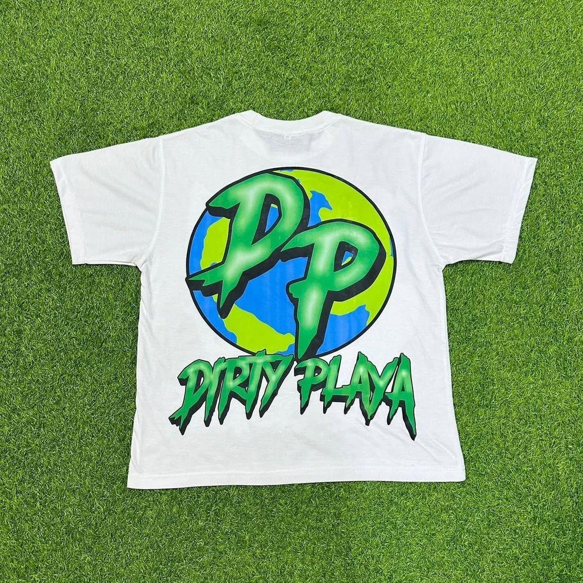White heavyweight tee with colorful front illustration and back print detail 1