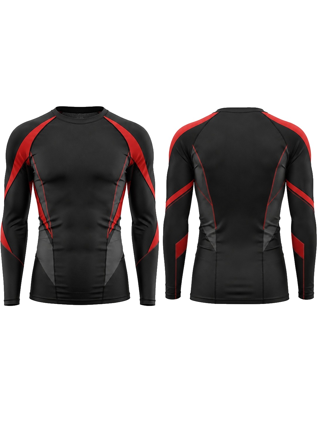 Custom Rash Guards Black And Red Athletic Shirt manufactured by Velnox Wear