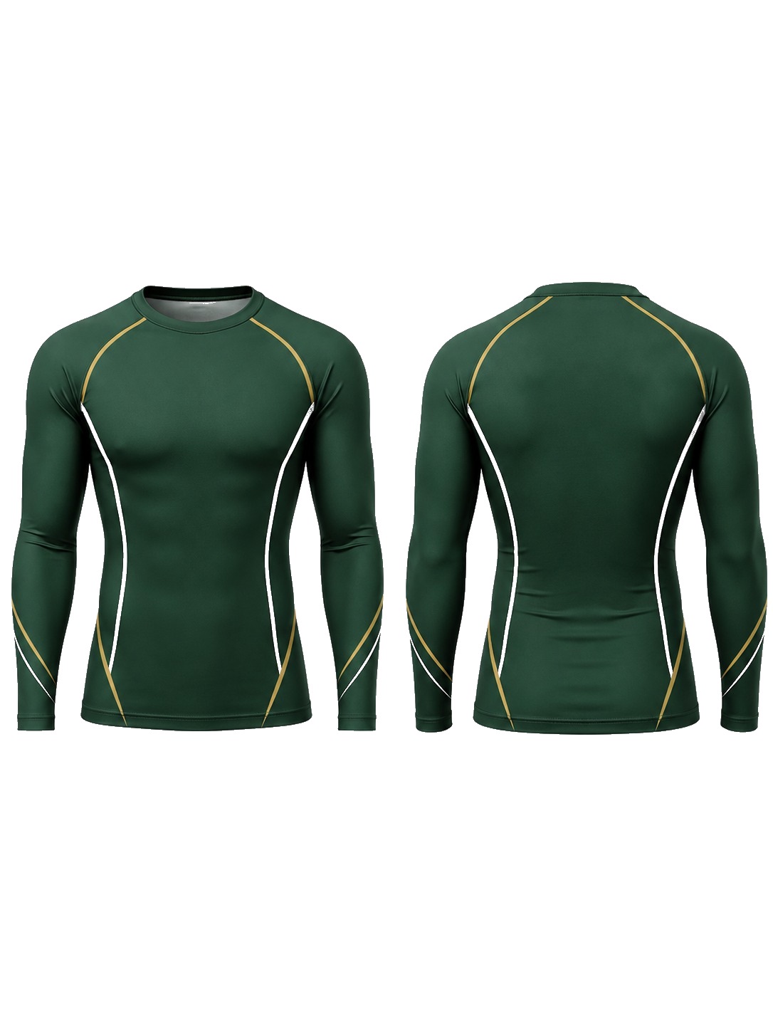 Custom Rash Guards Green And Gold Compression Shirts manufactured by Velnox Wear