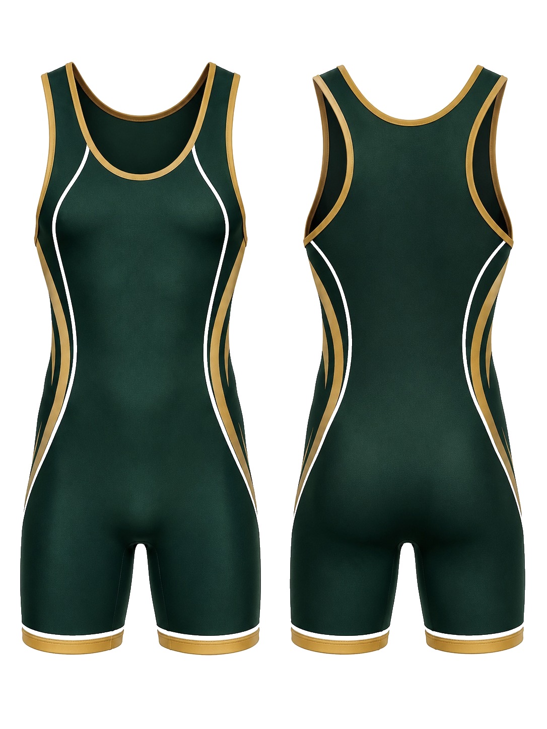 Custom Singlets Emerald And Gold Singlet manufactured by Velnox Wear