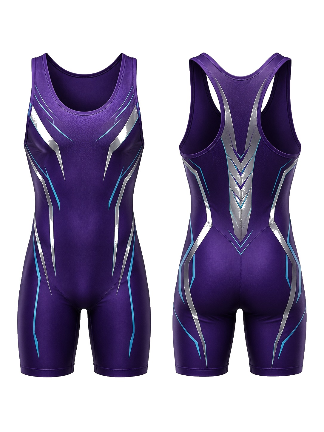 Custom Singlets Futuristic Purple Athletic Singlets Front And manufactured by Velnox Wear