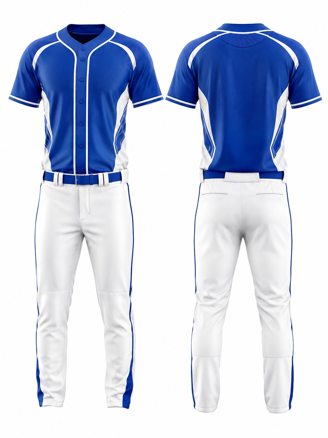 Custom Baseball Blue And White Baseball Uniform manufactured by Velnox Wear
