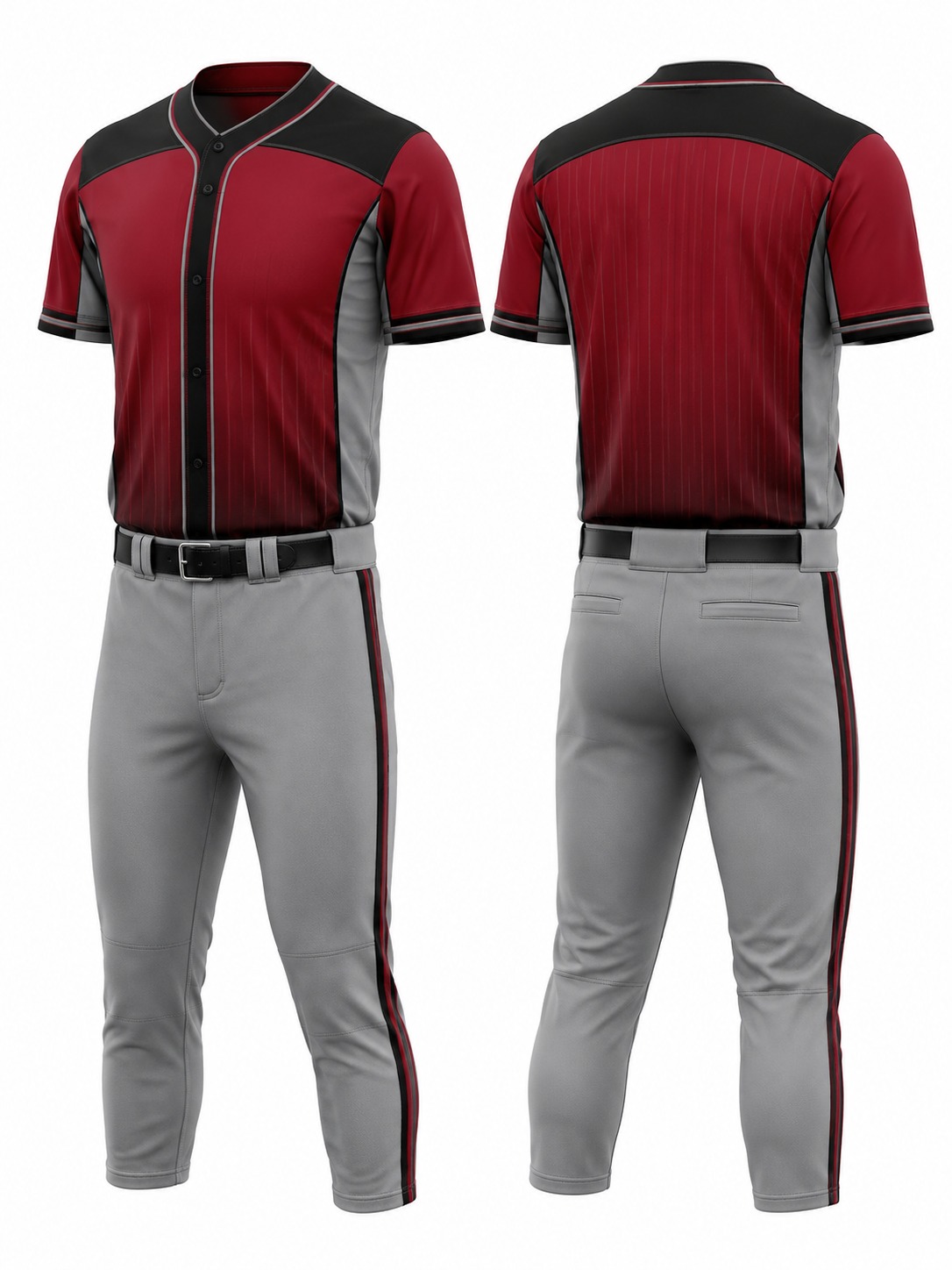 Custom Baseball Maroon Baseball Uniform manufactured by Velnox Wear