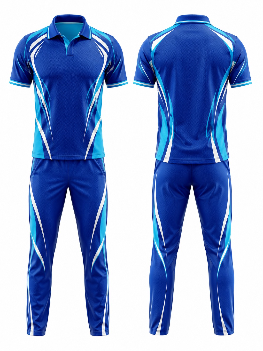 Custom Cricket Blue Sports Uniform manufactured by Velnox Wear