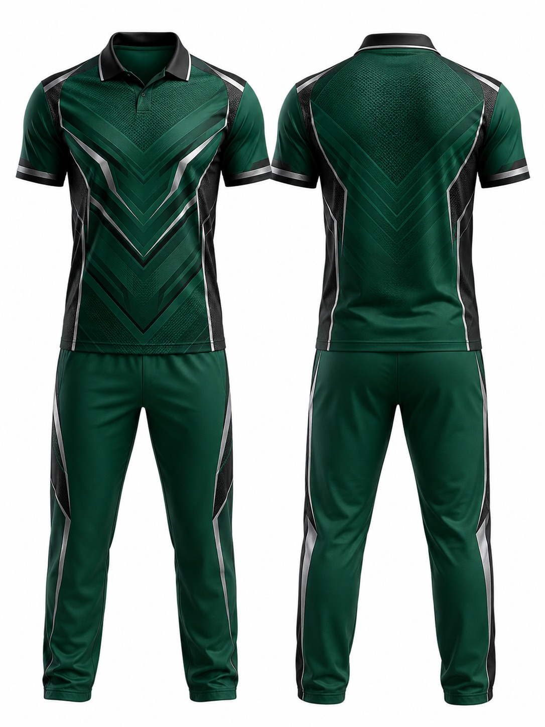 Custom Cricket Emerald Green Sports Kit manufactured by Velnox Wear