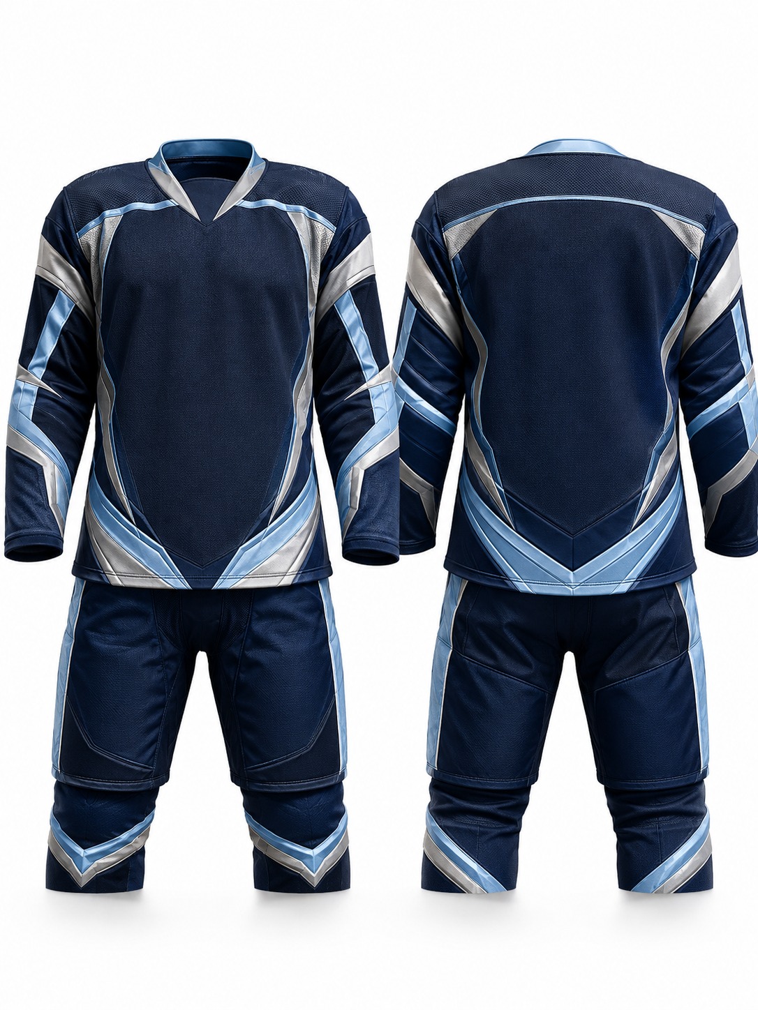 Custom Ice Hockey Navy Hockey Uniform manufactured by Velnox Wear