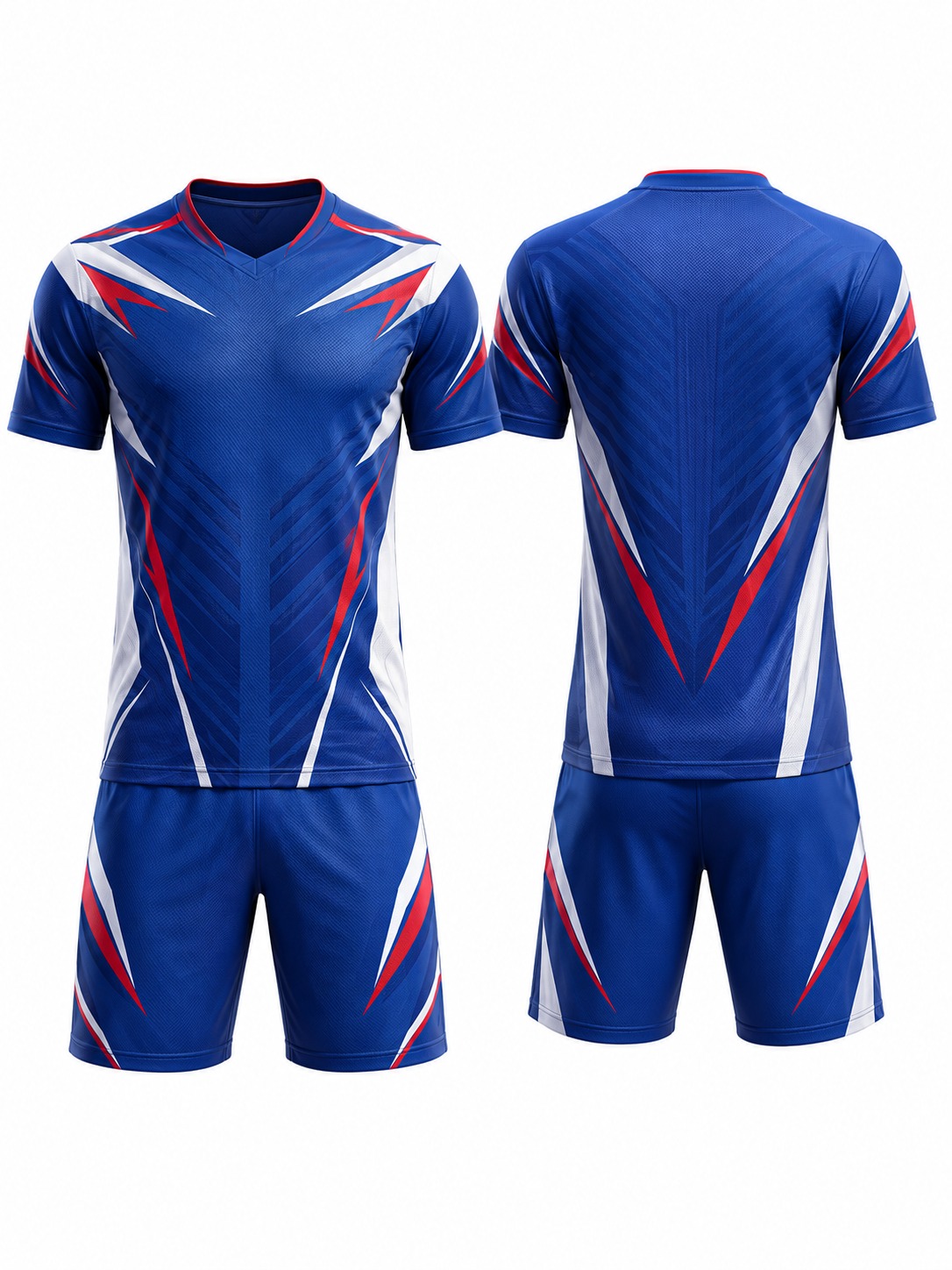 Custom Soccer Blue Geometric Soccer Kit manufactured by Velnox Wear