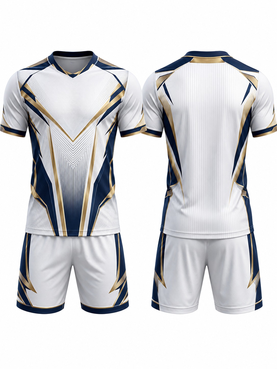 Custom Soccer Modern Navy And Gold Soccer Kit manufactured by Velnox Wear